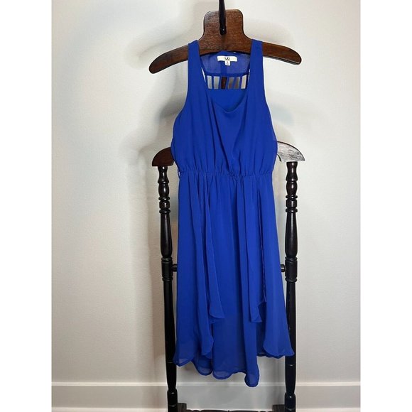 Ya Los Angeles Women's Midi Sleeveless Scoop Neck Truly Cobalt Blue Dress Size S - Picture 5 of 11